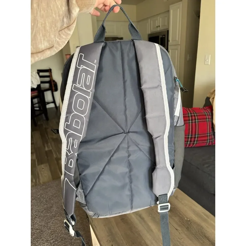 Babolat Evo Court Backpack Grey & Navy Blue Tennis Racket Bag EUC